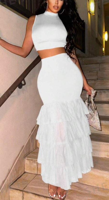 "All White Ready" 2 -pce Dress