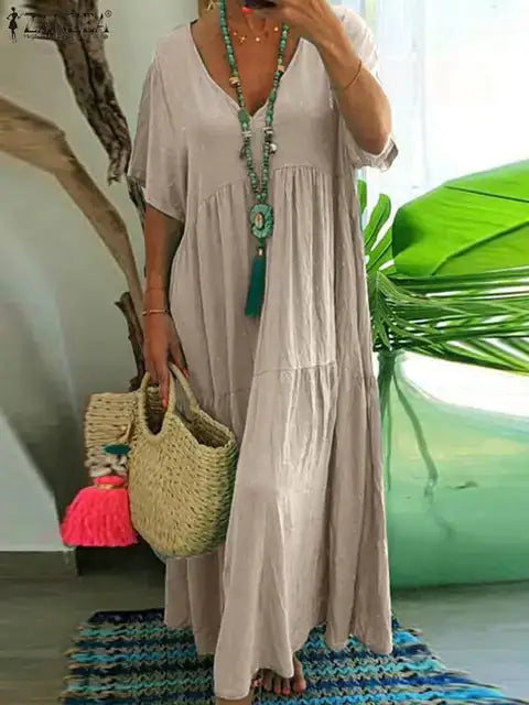 Plus Size- Classic And Elegant Maxi Dress