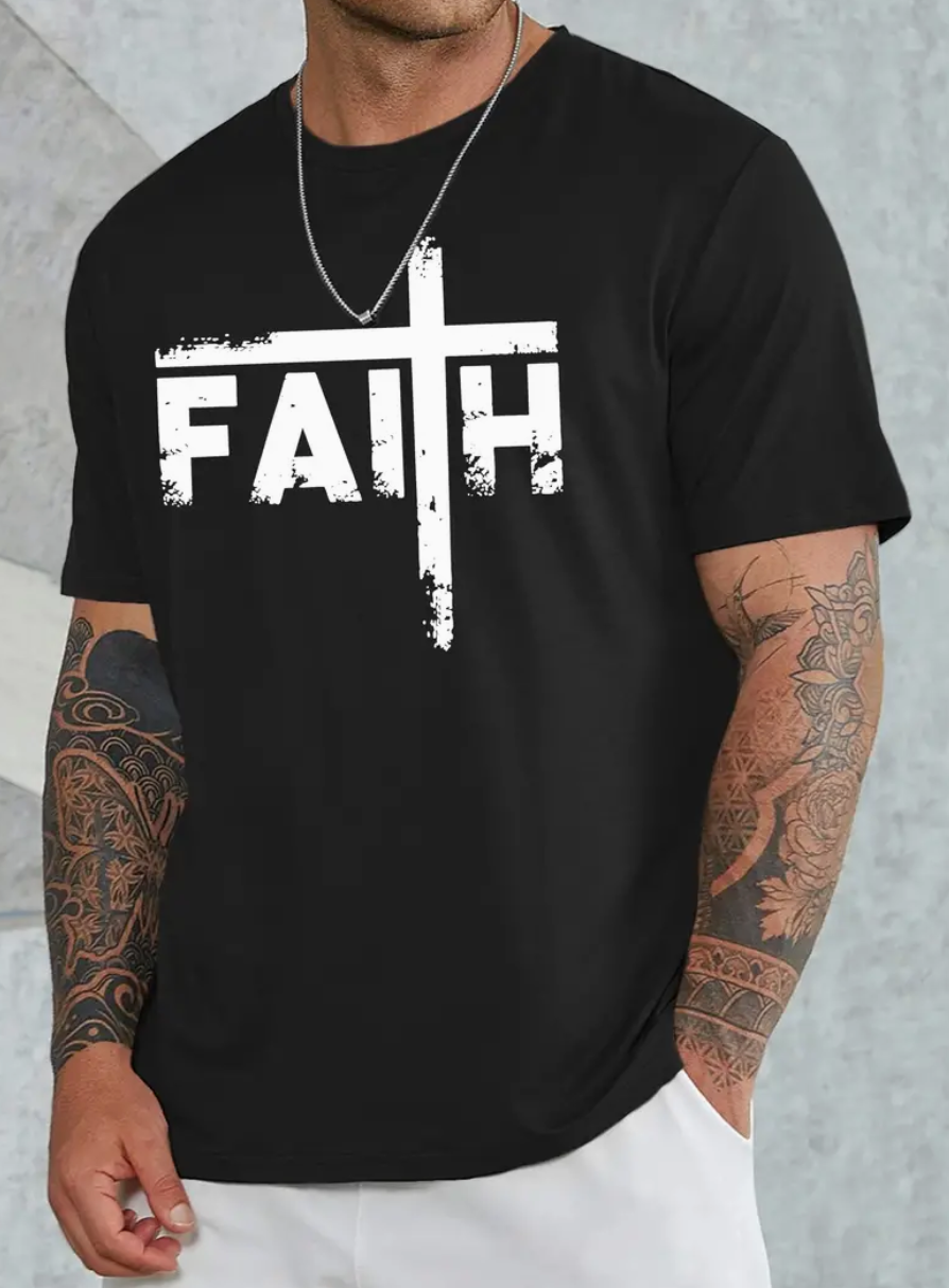 "FAITH" Graphic Plus Size T-Shirt